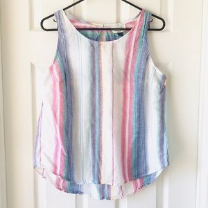 💘Multicolors Striped Linen Tank